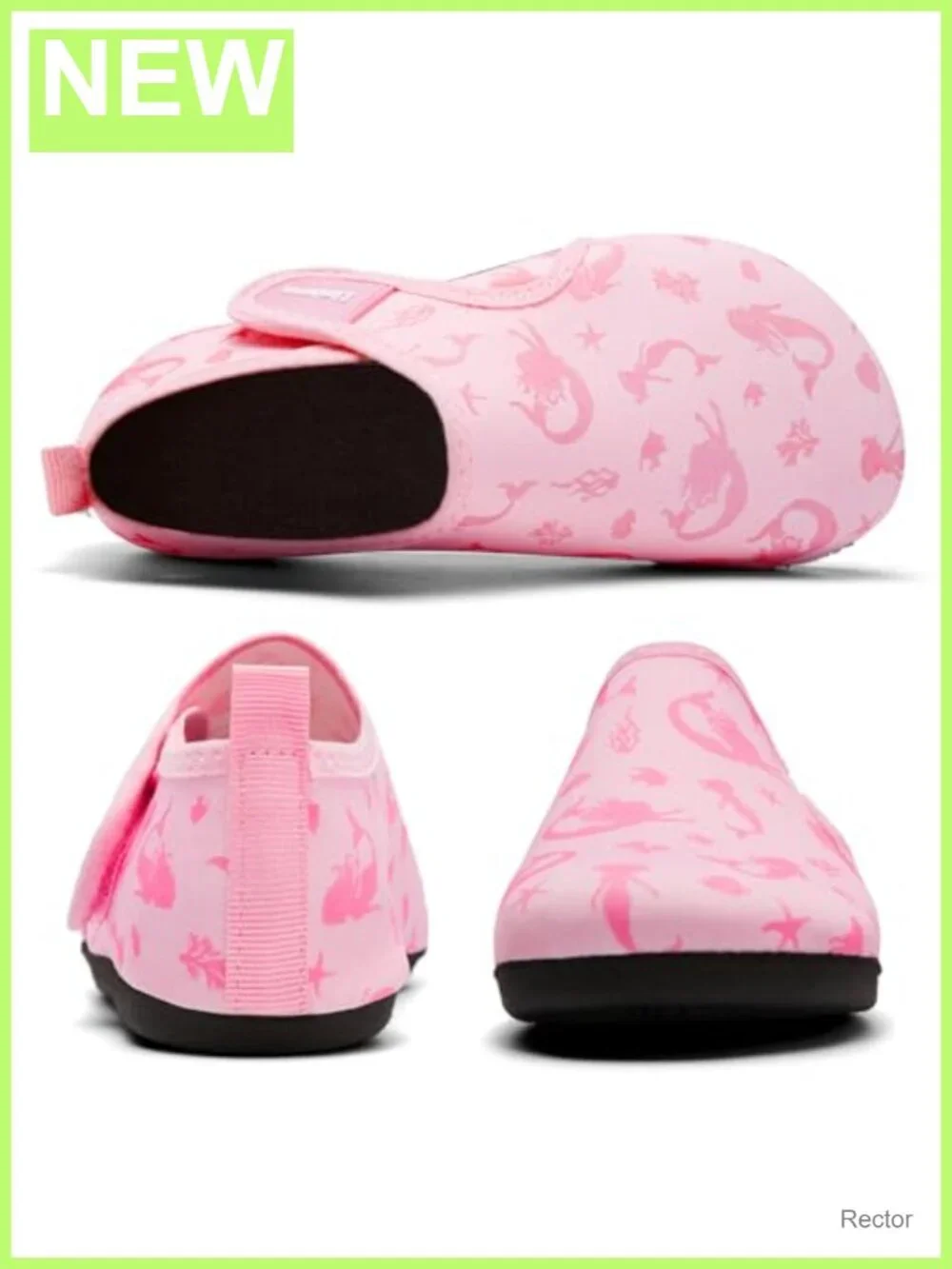Kids Water Shoes Quick Dry Aqua Velcro Non-Slip TPR Sole